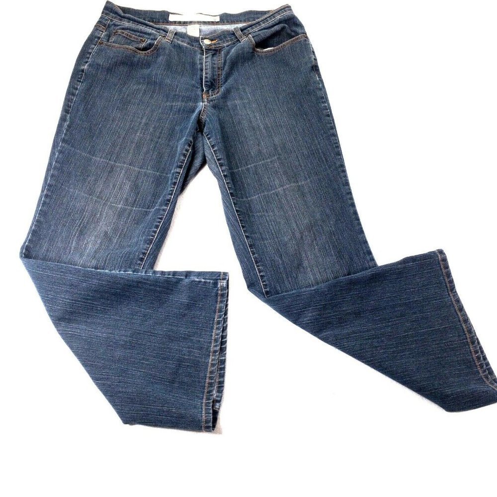 Venezia Flare Leg Jeans Size 14 Average Dark Wash Stretch Denim